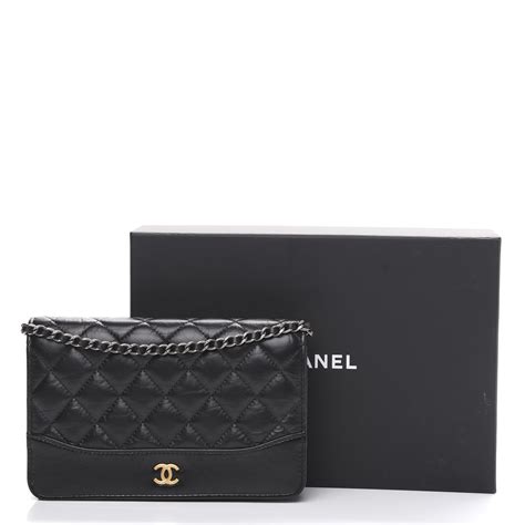 chanel gabrielle wallet on chain black|More.